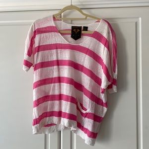 Jamison Pink & White Striped Top - Style: Alession
